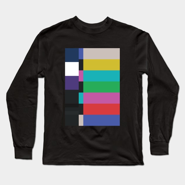 No Signal TV Test Pattern Color Bars Long Sleeve T-Shirt by avperth